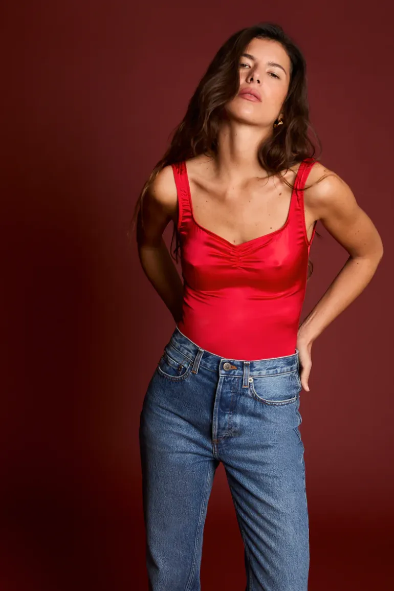 Tops|Bodys>Rouje Body YUNARA SATINROUGE