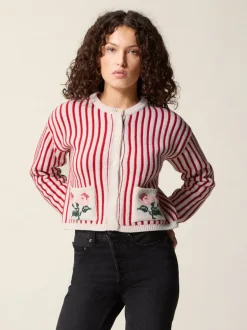 Mailles>Rouje Cardigan ASTREE RayéEcru