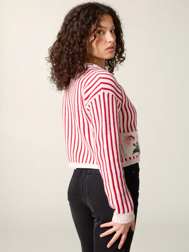 Mailles>Rouje Cardigan ASTREE RayéEcru
