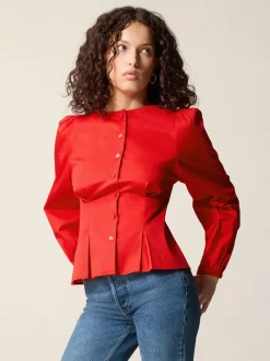 Tops>Rouje Chemise CLAUDINE UniRouge