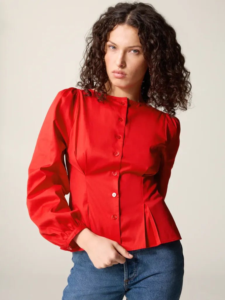 Tops>Rouje Chemise CLAUDINE UniRouge