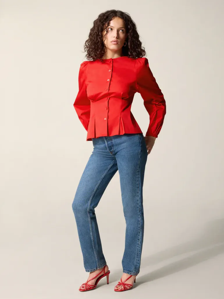 Tops>Rouje Chemise CLAUDINE UniRouge