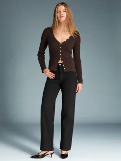 Denim|Jeans Droits>Rouje Jeans ABBESSES DENIMNOIRSTONESIMPLE