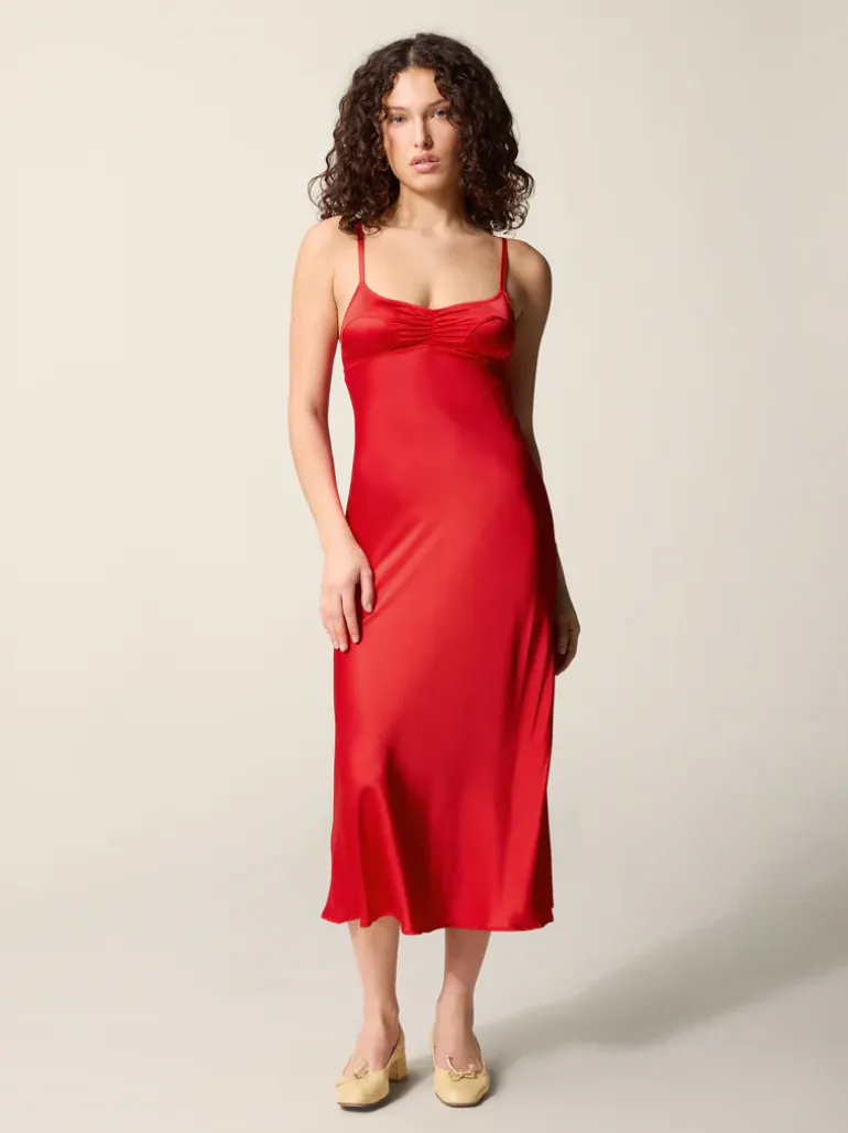 Robes>Rouje Robe JOSEPHINA SATINROUGE