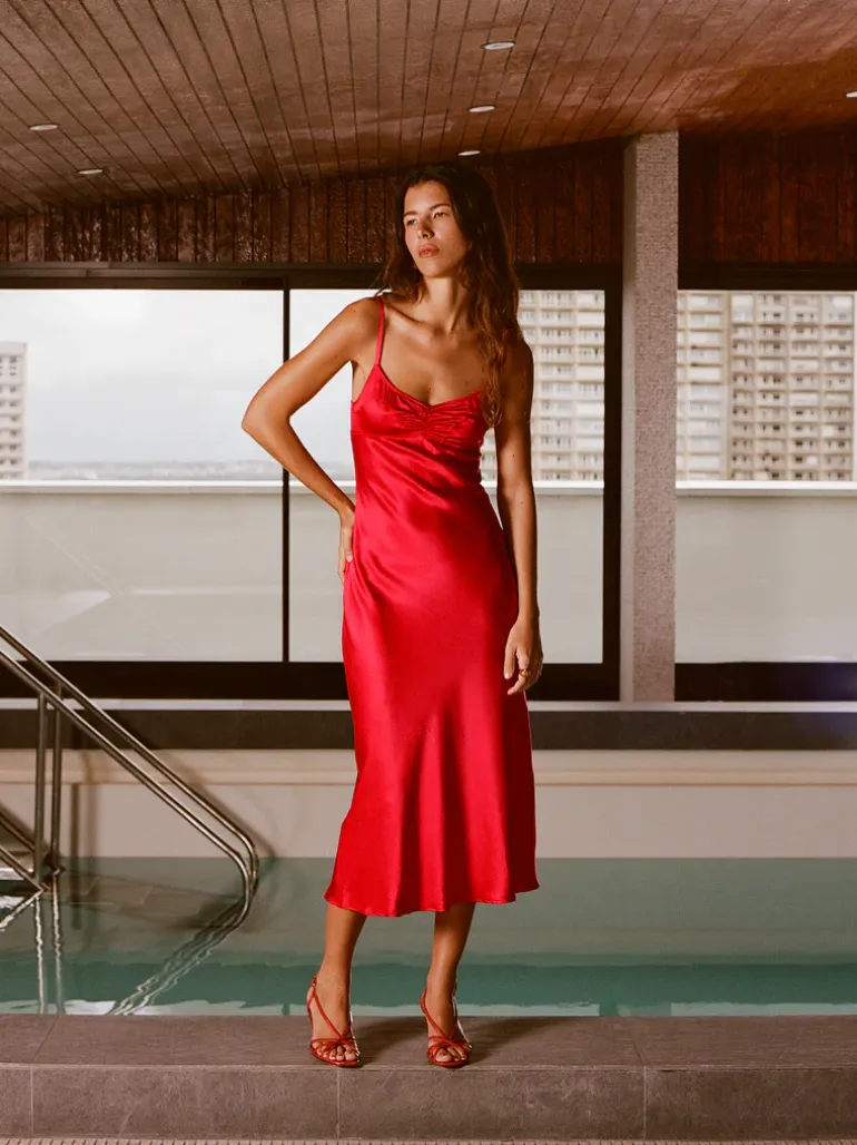 Robes>Rouje Robe JOSEPHINA SATINROUGE