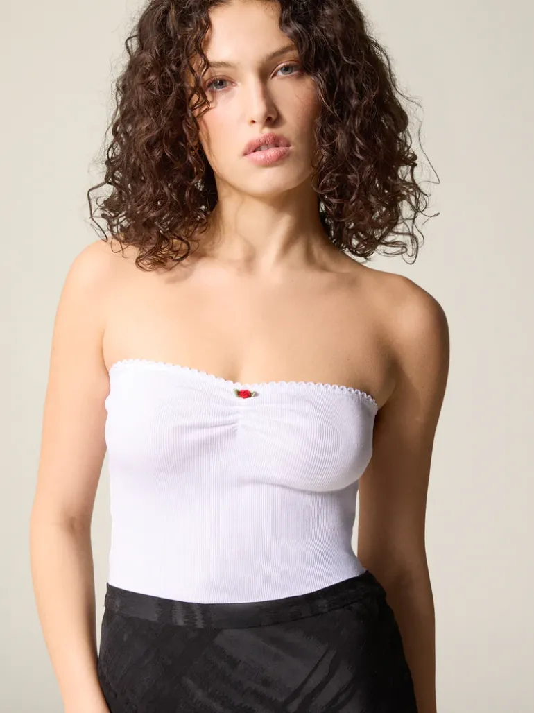 Tops>Rouje Top ALEXA UniBlanc