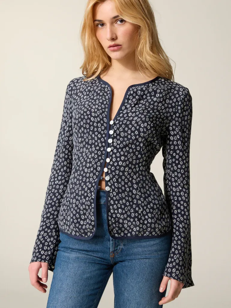 Tops>Rouje Top TEODORA BLEUETMARINE