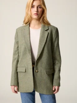 Manteaux & Vestes>Rouje Veste JACQUES ChevronCarreauxMenthe