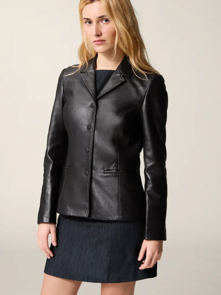 Manteaux & Vestes>Rouje Veste ULYSSE CuirNoir